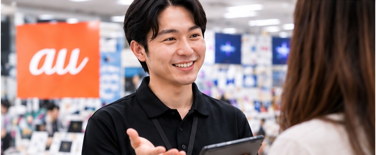 家電量販店でお客様に案内するVERTAスタッフ
